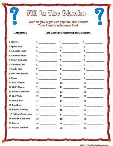 fill in the blank game|The famous Fill.